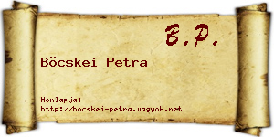 Böcskei Petra névjegykártya