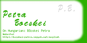 petra bocskei business card